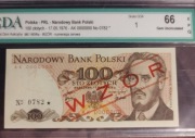100 złotych Wzór 1976 AK 0000000 No 0782 66 EPQ 