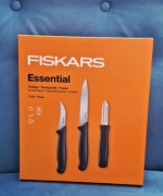 ZESTAW 2 NOŻY plus OBIERACZKA FISKARS W PUDEŁKU KOMPLET DO OBIERANIA WARZYW