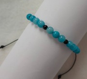 *Dje* Bransoletka na rękę - agat niebieski, czarny