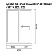 NOWE DRZWI TARASOWE FIRMY DRUTEX PODNOSZONO-PRZESUWNE HS TYP A 2500 x 2350