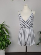 Kombinezon krótki na lato na ramiączkach w paski Rozmiar S