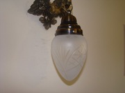 Kinkiety mosiężne,klosze kryształowe