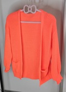 Kardigan damski – pomarańczowy (zgaszony neon)