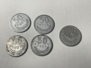 Zestaw 5 sztuk 50 gr 1949