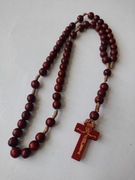 Różaniec drewniany bordowy 