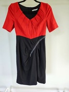 Sukienka Karen Millen czerwono-czarna elegancja 40 L