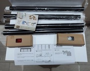 Karnisz rozporowy / ścienny zestaw montażowy – czarny