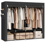 SONGMICS Szafa ubraniowa, garderoba, 170 x 167 x 45 cm 3 przedziały wiszące