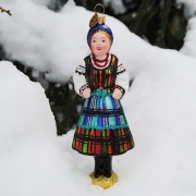 Opocznianka - figurka w stroju regionalnym - szklana bombka handmade