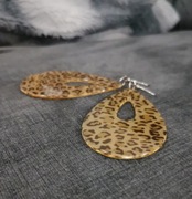 Kolczyki długie wiszące, panterka brązowa 