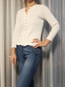 Biały sweter prążkowany S/M