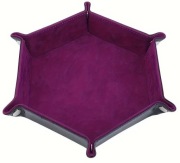 Tacka do rzucania kośćmi, składana plansza sześciokątna, czarno-purpurowa