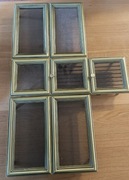 Komplet Kratka kominkowa wentylacyjna stare złoto patyna 17x37 + 17x17 