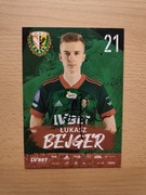 Autograf oficjalna karta Śląsk Wrocław 2021/22 Łukasz Bejger