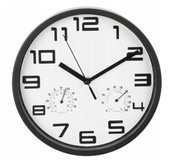 Zegar ścienny z termometrem i higrometrem biały 25 cm