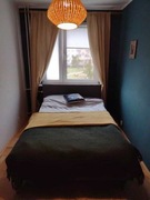 Łóżko tapicerowane Sabovik z szarym zagłówkiem i materacem PILNIE!