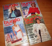 Zestaw 4 x Burda Moden 1987/88 Vintage z wykrojami szycie krawiectwo