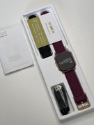 Ruimen smartwatch bordowy,czarny pasek 1,69 cala HD z iOS & Android phones