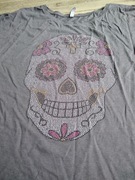 Szary t-shirt damski młodzieżowy cekiny dżety r.XS