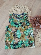 Czarna bluzka jungle Style London 34XS w kwiaty kwiatki letnia na lato