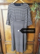 Wiosenna lekka sukienka midi 100% wiskoza rękaw 3/4 print casual Esprit M L
