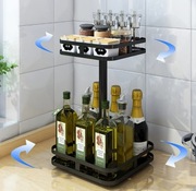 Wielofunkcyjny 2 poziomowy obrotowy organizer regał kuchenny