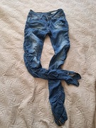 Damskie spodnie jeansowe granat S 36 denim skinny rurki bawelna dlugie