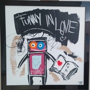 Obraz akrylowy "Funny in love" (60x60) z ramą (67,5x67,5)