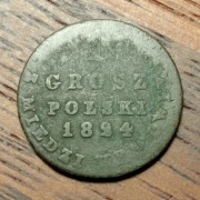 1 grosz z miedzi krajowej 1824