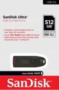 Pendrive SanDisk Ultra,512 GB.usb 3.0   zapis 60MB/s,odczyt 130MB/s (Nowy)