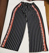 Comma - świetne granatowe spodnie/dresy w pasy roz. 36,
