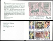 Szwecja 1988 - Szwedzcy artyści w Paryżu, Mi 1495-1500**,  Słania, 