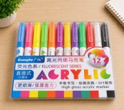 Markery akrylowe 12 szt. neonowe fluorescencyjne