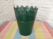 IKEA Osłonka doniczki Skurar ciemnozielona 