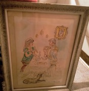 3 obrazki akwarela i tusz kopie dziel M.Berezowskiej