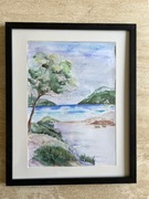 Obraz akwarela a3 Morze pejzaż nowy art