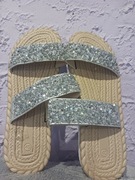 Zestaw nowych bucików 39/40 sandałki słomiane klapki brokat