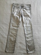 Srebrne spodnie jeansowe jeansy Herrlicher 27/34 ok 36 - 38 jak nowe