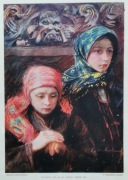 Reprodukcja pastelu Teodora Axentowicza - "W Kościele"