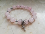 Różaniec bransoletka dziesiątka  różowa koraliki 10 mm