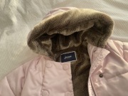 Kurtka puchowa zimowa dla dziewczynki kolor pudrowy różowy rozmiar 80 cm