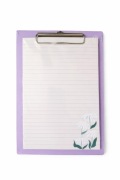 Podkładka z klipsem A5+ notes | Clipboard fioletowy | Notes w linie kwiaty