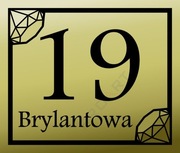 METALOWA tabliczka adresowa numer domu dom diament brylant dekoracyjna