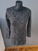 Piękny czarny sweter z złotą nitką S/M 36/38 sweewe