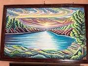 Obraz olejny- Kolorowy zachód słońca 