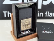 Zapalniczka Zippo Black Crackle, Brass Emblem, Logo Generations NOWA