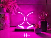 NEON RYBY PISCES  ZNAKI ZODIAKU HOROSKOP lampa dekoracja