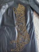 Sukienka Roberto Cavalli skóra naturalna oversize