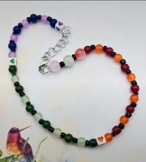 Serduszka serca kolorowy multikolor naszyjnik kolia choker Fashion modny