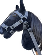 Ogłowie grafitowe wodze hobby horse A4 koń na kiju dodatki akcesoria